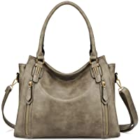  - Plambag Bolso Tote Mujer Piel- Bandolera Mobida con Correa de Hombro Ajustable y Desmontable- Asa Superior- Cremallera Delantera y Trasera